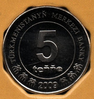 TÜRKMENISTAN 5 TENGE 2009 KM# 97 Carte Du Turkmenistan - Turkmenistan