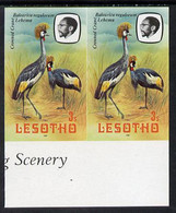 Lesotho 1981 Crowned Crane 3s Def In U/m Imperf Pair* (SG 439) - Lesotho (1966-...)