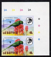 Lesotho 1982 Malachite Sunbird 40s Def In U/m Imperf Pair* (SG 508) - Lesotho (1966-...)