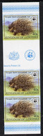 Lesotho 1981 WWF - Cape Porcupine 40s Imperf Gutter Strip Of 3 U/m, Only About 20 Strips Believed To Exist, SG 471 - Lesotho (1966-...)