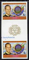 Lesotho 1981 Duke Of Edinburgh Award Scheme 6s Duke & Flags Imperf Gutter Pair From  Duke Of Edinburgh Award Set, U/m SG - Lesotho (1966-...)