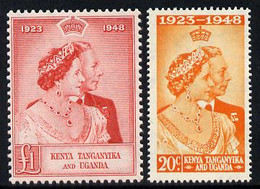 Kenya, Uganda & Tanganyika 1948 KG6 Royal Silver Wedding Set Of 2 Mounted Mint SG 157-58 - Andere & Zonder Classificatie