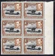 Kenya, Uganda & Tanganyika 1951 KG6 Royal Visit 1s U/m Marg Block, One Stamp With Flaw Through K Of Lake - Altri & Non Classificati