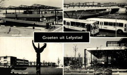 GROETEN UIT LELYSTAD  STADSBRINK  VOETBRUG  WINKECENTRUM     FLEVOLAND  HOLLAND HOLANDA NETHERLANDS - Lelystad