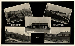 GROETEN UIT LELYSTAD  SLUISBOUW  CANTINE  POSTKANTOOR  KAMP   FLEVOLAND  HOLLAND HOLANDA NETHERLANDS - Lelystad