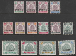 MALAYA - PERAK 1895-8 Tigers & Elephants Set Of 14 Overprinted SPECIMEN Mainly Fine And Only About 750 Produced SG 66s-7 - Malaya (British Military Administration)