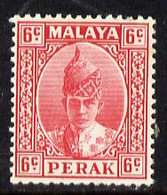 Malaya - Perak 1938-41 Sultan 6c Scarlet U/m, SG 109 - Malaya (British Military Administration)