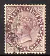 Malaya - Straits Settlements 1882 QV 5c Purple-brown Crown CC Fine Used, SG48 - Malaya (British Military Administration)