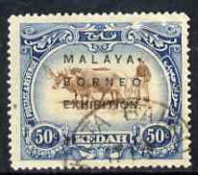 Malaya - Kedah 1922 Malay-Borneo Exhibition Opt On 50c Showing Broken R In Borneo, Unlisted By SG But Known To Specialis - Malaya (British Military Administration)