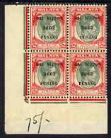 Malaya - Japanese Occupation 1942 $2 Mint Block Of 4 SG J88 Two Stamps U/m C £260 - Malaya (British Military Administration)