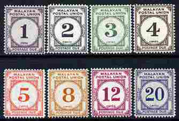 Malaya - Postal Union 1951-63 Postage Due Set Of 8 Mounted Mint SG D14-21 - Malaya (British Military Administration)