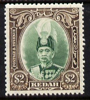 Malaya - Kedah 1937 Sultan $2 Green & Brown Fine Mounted Mint SG 67 - Malaya (British Military Administration)