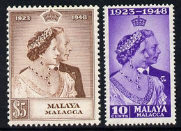 Malaya - Malacca 1948 KG6 Royal Silver Wedding Perf Set Of 2 U/m, SG 1-2 - Malaya (British Military Administration)