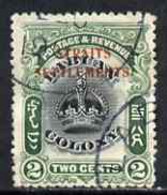 Malaya - Straits Settlements 1906-07 Opt On Labuan 2c Black & Green Cds Used With Good Perfs For This Issue, SG142a Cat - Malaya (British Military Administration)