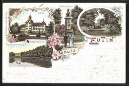 Lithographie Eutin, Weber Denkmal Und Schloss - Eutin