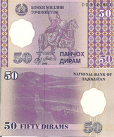 Tajikistan P13a, 50 Dram, Ismoili Somoni On Horse / Road Pass, UNC 1999 - Tadzjikistan