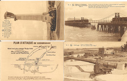 Plan D'Attaque Et Ruines De Zeebrugge 1914-1918 - Lot De 20 Cartes Nels (Port, Bateaux, Mémorial...) - Zeebrugge