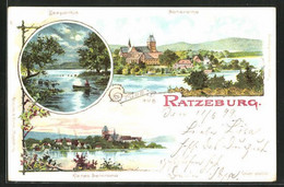 Lithographie Ratzeburg, 3 Ortspartien - Ratzeburg