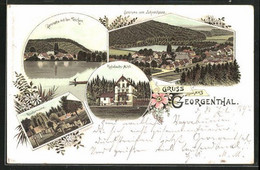 Lithographie Georgenthal, Schiesshaus Und Rodebachsmühle - Georgenthal