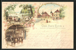 Lithographie Eutin, Wohnhaus Des Dichters Joh. Heinr. Voss, Voss-Brücke, Luisenzimmer - Eutin