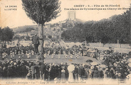 CPA 26 CREST FETE DE SAINT FERREOL UNE SEANCE DE GYMNASTIQUE AU CHAMP DE MARS - Crest