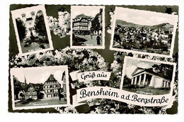 Gruss Aus Bensheim A,d, Bergstrasse - Multivues 5 Vues - Circ 1964, Timbre Décollé - Bensheim