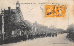 CPA 28 SAINT ELIPH MAIRIE ET ROUTE DE LA LOUPE - Autres & Non Classés