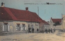 CPA 28 ABONVILLE LE CAFE MORIZET ET LA PLACE - Andere & Zonder Classificatie