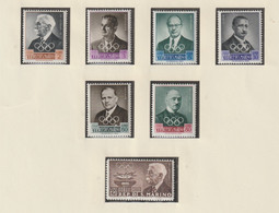 San Marino 1959 Olympics Famous People 7 Vals.  MNH/** (H25) - Unused Stamps
