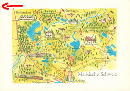 DDR Landkarte AK Märkische Schweiz, Bollersdorf, Dahmsdorf, Schlagenthin, Münchehofe - Buckow