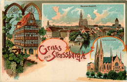 Strasbourg * Gruss Aus * Souvenir De La Commune * Multivues * 1900 - Strasbourg