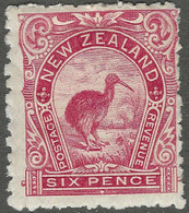 New Zealand. 1899-1903 Definitives. 6d Red MH. P11. No W/M. SG 265 - Ungebraucht