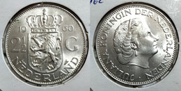NETHERLANDS 2-1/2 GULDEN 1960 Km# 185 (G#08-162) - 2 1/2 Florín Holandés (Gulden)