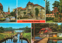 DDR Mehrbild AK 1984 Fürstenberg Havel, Thälmann Straße, Anglerheim Gaststätte - Fürstenberg