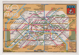 PARIS,PLAN DU METRO,POSTCARD - Métro