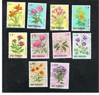 SAN MARINO - UNIF. 836.845   - 1971  FIORI (FLOWERS) - SERIE COMPLETA DI 10    -  USATI (USED°) - Used Stamps