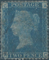 Great Britain-ENGLAND,1854 -1855 Queen Vittoria,2P Dark Blue, Perf:14,Used,Value:€125,00 - Usati