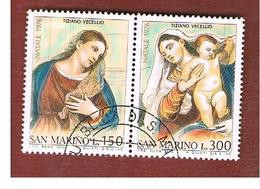 SAN MARINO - UNIF. 973.974  - 1976 NATALE: DIINTI DI TIZIANO (SERIE COMPLETA IN COPPIA SE-TENANT)    -  USATI (USED°) - Used Stamps