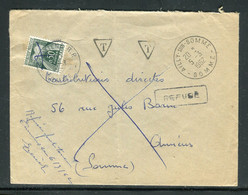 France - Taxe De Amiens Sur Enveloppe De Ailly/ Somme En 1962 Et Refusé - Ref J 16 - 1859-1959 Storia Postale