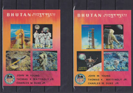 BHUTAN 1972, Mi# Bl 52-53, CV €50, 3D, Space, Personalities, Satellites, MNH - Bhután