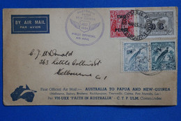 C AUSTRALIE BELLE LETTRE RARE 1934 RARISSIME MELBOURNE 1ER VOL OFFICIEL + SURCHARGES + AFFRANCHISSEMENT PLAISANT - Cartas & Documentos