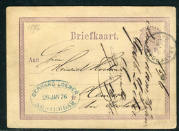 PAYS BAS - Entier Postal De Amsterdam En 1876 - Ref J 35 - Entiers Postaux
