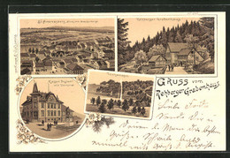 Lithographie St. Andreasberg, Gasthaus, Rehberger Grabenhaus, Teichanlagen, Kaiserliches Postamt Mit Denkmal - St. Andreasberg