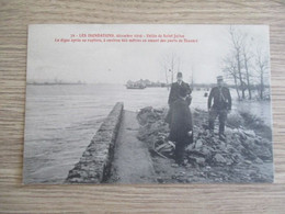 44 INONDATIONS DE DECEMBRE 1910 VALLEE DE ST JULIEN DIGUE APRES RUPTURE ANIMEE - Saint Julien De Vouvantes