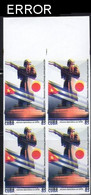 CUBA 2019 Kirishitan Ambassador Samurai  A MARG.4-BLOCK ERROR:print 2x Japan-related - Ongetande, Proeven & Plaatfouten