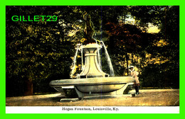 LOUISVILLE, KY - HOGAN FOUNTAIN - ANIMATED WITH A WOMEN - TRAVEL IN 1912 - PUB. BY F. M. KIRBY & CO - - Louisville