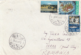 LANDSCAPES, FISHING INDUSTRY, STAMPS ON COVER, 1973, ICELAND - Lettres & Documents