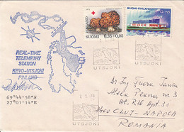 NORTH POLE, KEVO-UTSJOKI REAL TIME TELEMETRY STATION SPECIAL POSTMARK, MUSHROOMS, HALL STAMPS ON COVER, 1976, FINLAND - Sonstige & Ohne Zuordnung