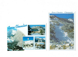 Delcampe - Lot 2 Cpm - 05 -  Serre Chevalier - Chantemerle -  Télécabine Piste Luc Alphand - Serre Chevalier