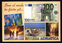 CARTOLINA  CON RIPRODUZIONE BANCONOTA DA  €100 - VIAGGIATA NEL 2006  (CW147) - Monnaies (représentations)